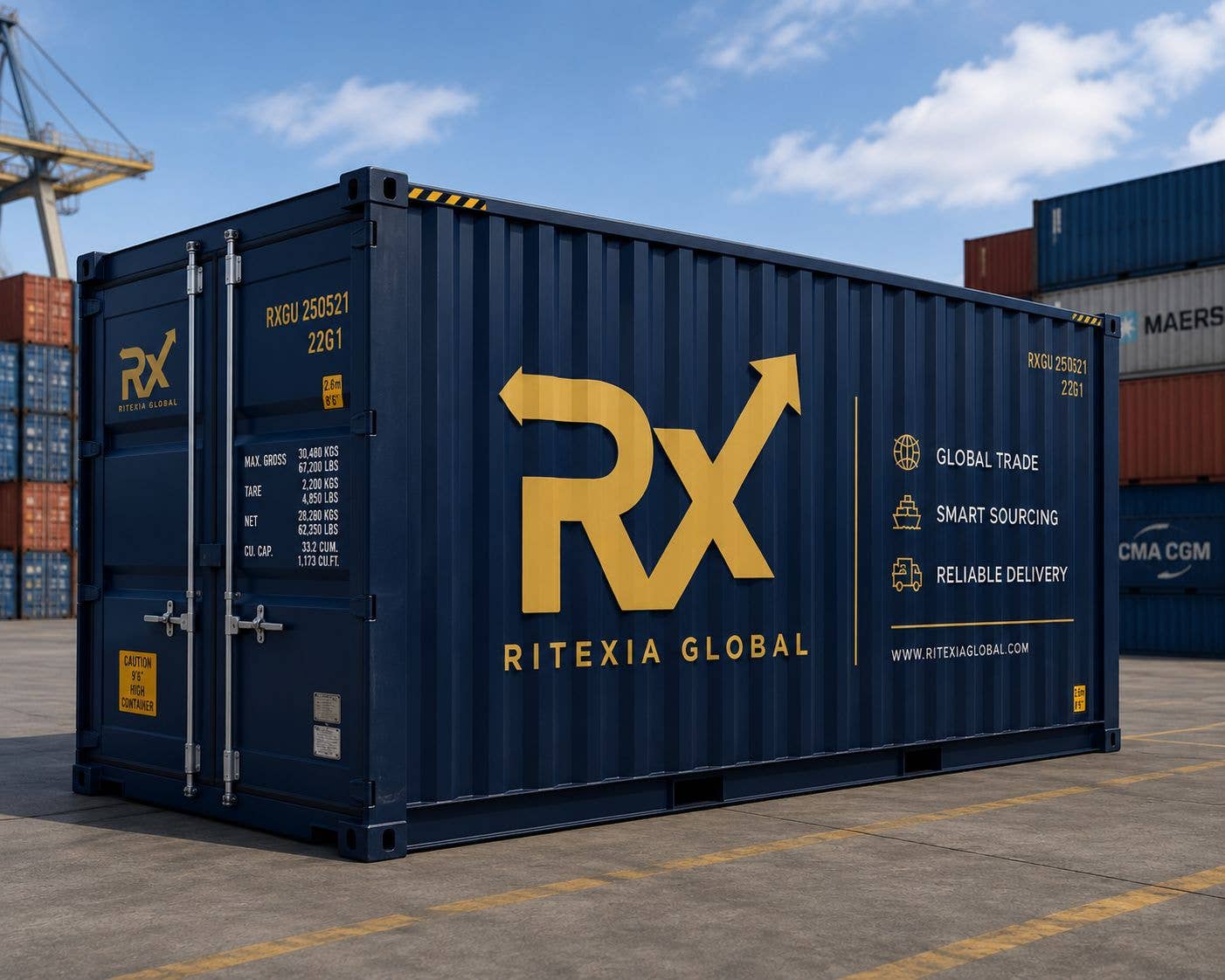 Ritexia Global export shipment at port